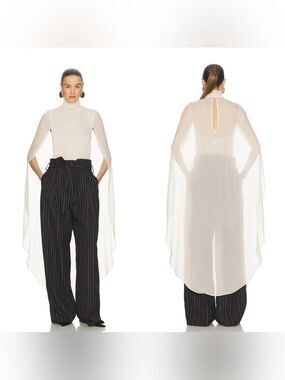 HELSA Georgette Cape Top in Ivory